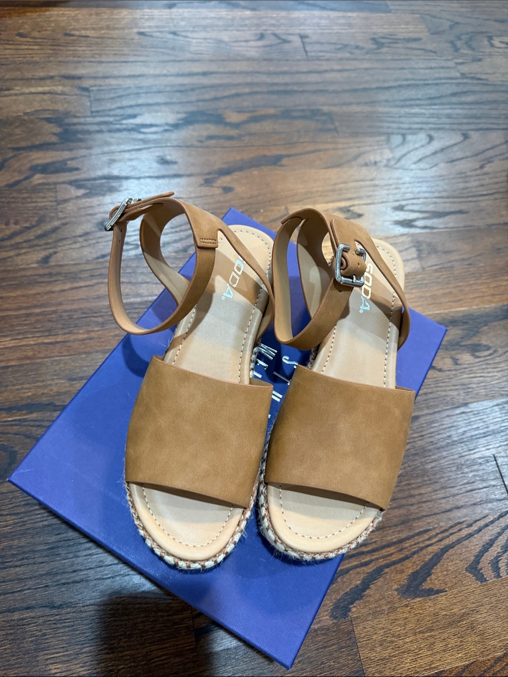 Soda Cognac Tan Ankle-Strap Espadrille Sandals